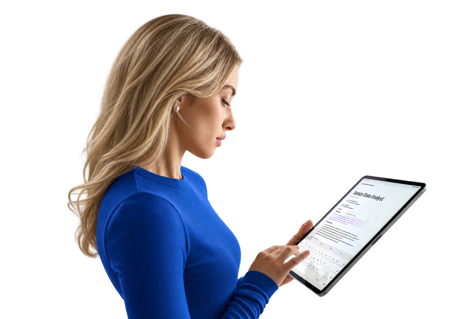 Reviewing notes on a tablet